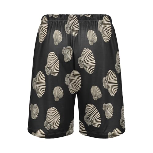 White Shell Pajama Shorts for Men Lounge Pants Athletic Shorts Men'S Sleep Shorts with Pockets, S-XXL2
