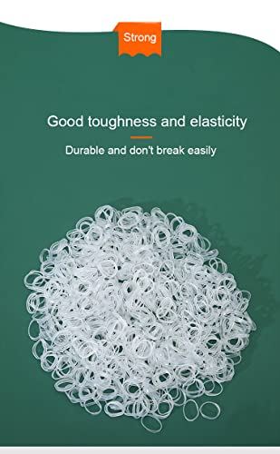 SAOYOAS 2000 PCS Clear Elastic Mini Ponytail Rubbers Ties, Soft Non-Slip Small Hair Accessories for Girls, with 2 PCS Topsy Tail Tools