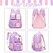 ZBAOGTW Girls Backpack with Lunch Box Backpacks for Girls 8-10 Backpack for School Purple Bookbag for School Kids Elementary Kids Backpack for School Backpack Travel Bag