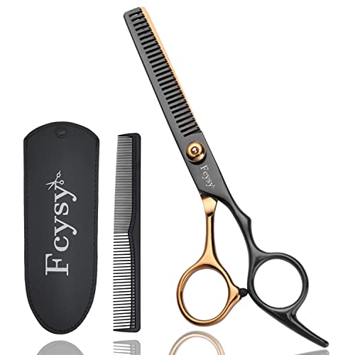 Fcysy Professional Thinning Scissors - Hairdressing Texturizing Shears for Layering Blending and Barber Haircut Set including Comb