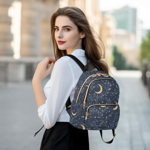 Sac à dos femme bleu marine foncé en forme de croissant de lune taille M - 6