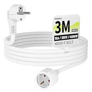 Vickwire 3m Schuko Verlängerungskabel H05VV-F