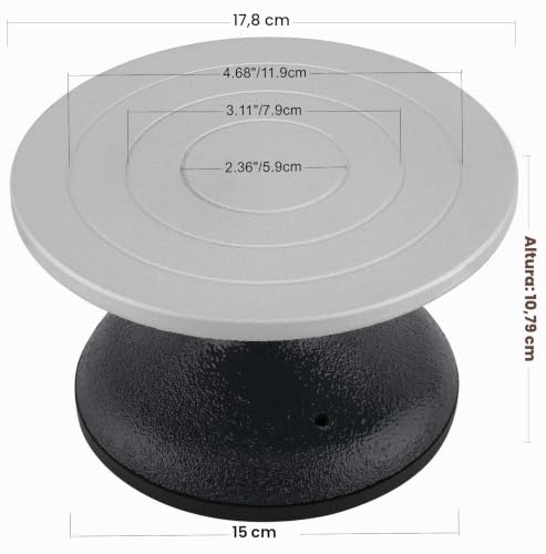 Miniatura 2 de Homtone Placa Giratoria De Escultura De Arcilla Resistente De 18 Cm De Diámetro, Plato Giratorio Escultura De Arcilla Giratoria Cerámica De Modelado Tocadiscos