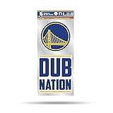 Rico Industries NBA Golden State Warriors Unisex Double Up Die Cut 2-Piece Sticker Sheet, Blue, 4 x 9-inches