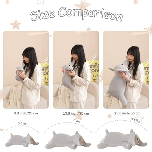 image for SQEQE Weighted Elephant Plush, Weighted Elephant Stuffed Animal, Cute 