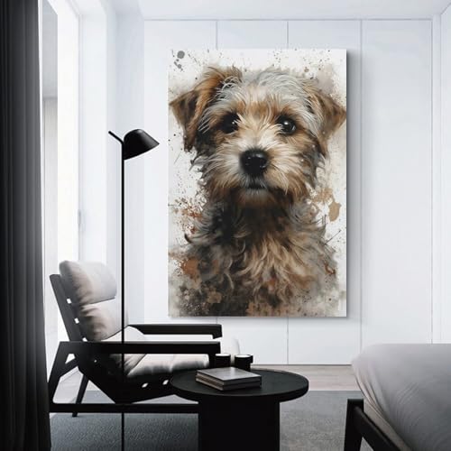 Pinturas decorativas de perro esponjoso con acabado de acuarela de alta gama 3