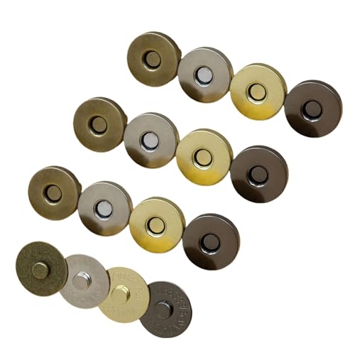 GrueGard cierre magnético redondo sin coser, botones magnéticos fuertes para bolsos y carteras, botones a presión sin costura para manualidades DIY