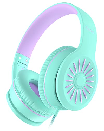 ELECDER i45 Kids Headphones Wired, On-Ear Headphones for School Teen, Green