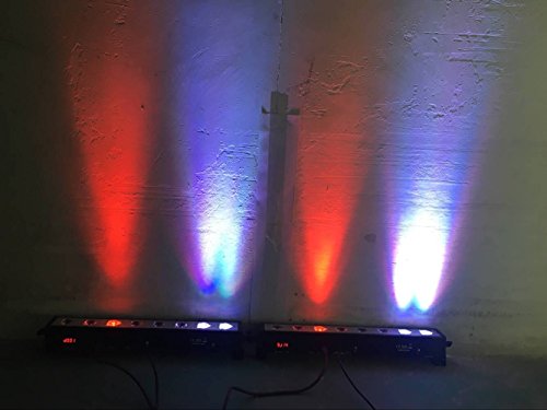 LED Par Bar Stage Light, SENLAN 8 Pieces x 3 W Wall Washer RGB 3-in-1 LED and Full Aluminium House of 7th DMX512 for Disco/Party/Theatre (RGB)