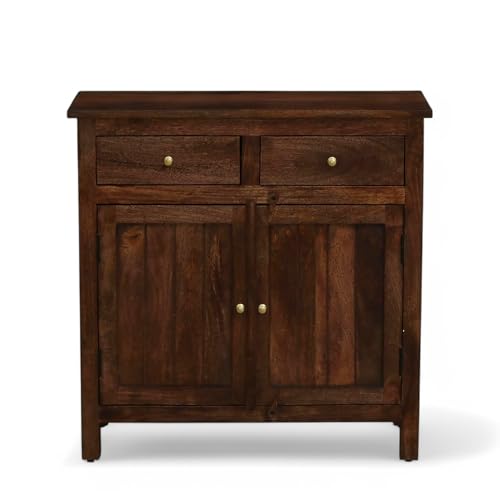 Image of Solid Wood Crockery Cabinet | Multipurpose Sideboard for Kitchen & Dining | Scratch-Resistant Tubaq Finish | Elegant Storage Solution