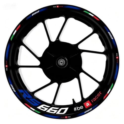 Autocollant moyeu roue moto Aprilia RS660 jantes 17 pouces Color20