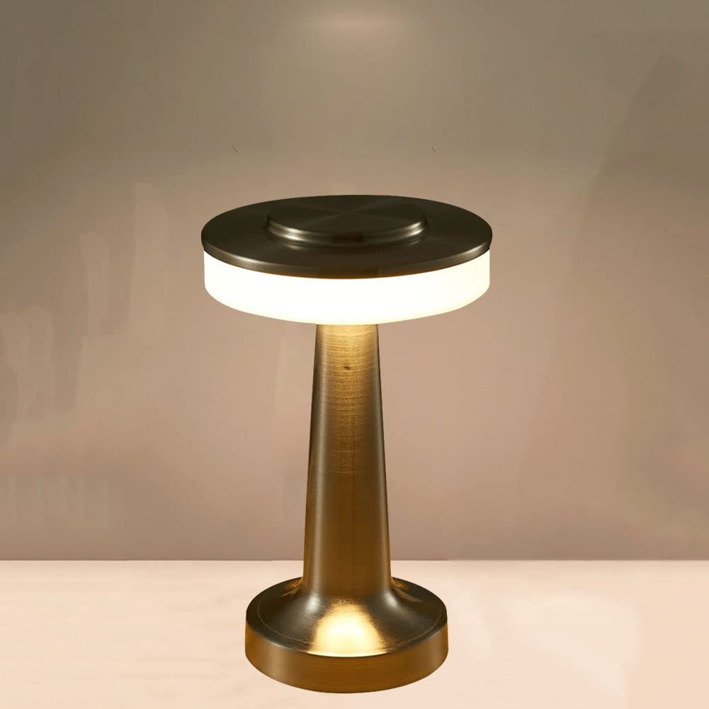 Fiorky Silver Portable Dumbbell Led Table Lamps, Touch Sensor Usb Brightness Bedside Lamp, Rechargeable Dimmable Night Light For Coffee Bar Restaurant Bedroom Hotel Home Decor