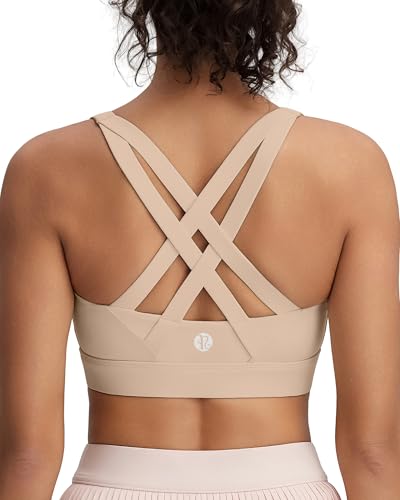 Image of RUNNING GIRL Sports Bra for Women High Support,Strappy Running Supportive High Impact Sports Bras with Sewn in Pads