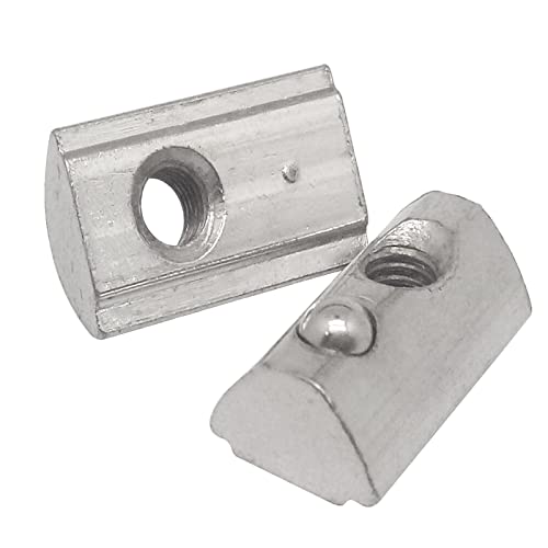 30pcs 3030 Series M5 T Slot Tuercas Roll-in Spring Nuts, Tuerca en T de acero al carbono con bola, para riel de perfil de extrusión de aluminio serie 3030, con ranura de 8 mm