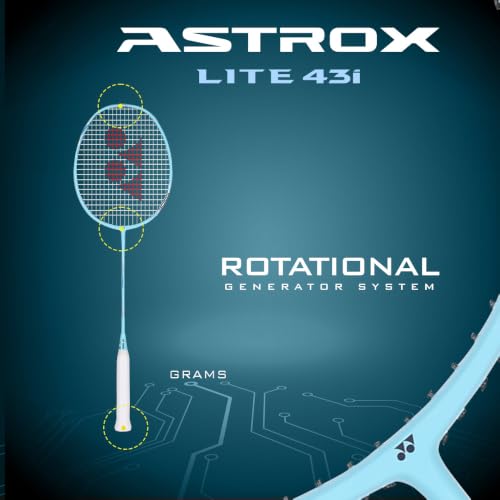 Image of Yonex Graphite Strung Badminton Racquet Astrox Lite 43i (G4, 77 Grams, 30 lbs Tension, Aqua Blue)