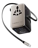 Compact et puissant : technologie GaN et charge 6 fois : grâce à sa conception brevetée compacte et à la technologie GaN (nitrure de gallium), cet adaptateur de voyage est particulièrement petit, efficace et reste frais. Chargez jusqu'à 6 appareils simultanément via les 2 ports AC, 2 ports USB-C et 2 ports USB-A. Idéal pour smartphone, tablette et ordinateur portable.