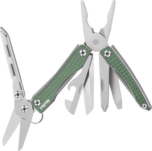 Nextool Mini Flagship,EDC Keychain Multitool Pliers, 10-in-1 Mini Pocket Multi Tool with Sharp-Nosed Pliers, Scissors for Survival, Camping, Hunting, Fishing, and Hiking ,Gift for Men (Green) by NEXTOOL - Used condition - CA$43.69