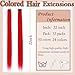 GZVIS 12 Pcs Red hair extensions 22 Inch Straight colored hair colorful clip in extensions Highlight Party for Kids Girls and Women Gift(Red,21)