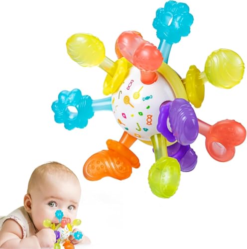 Image of Baby Montessori Sensory for 0-6 6-12 Months, Baby Teether Teething for Babies 0 3 6 9 12 18 Months, Newborn Infant Learning Developmental Gifts for 1 2 Year Old Boys Girls (Multicolor)