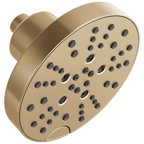 Delta 52668 Universal Showering Components 1.75 GPM Multi Function Shower Head with H2Okinetic Technology - Lumicoat Champagne Bronze