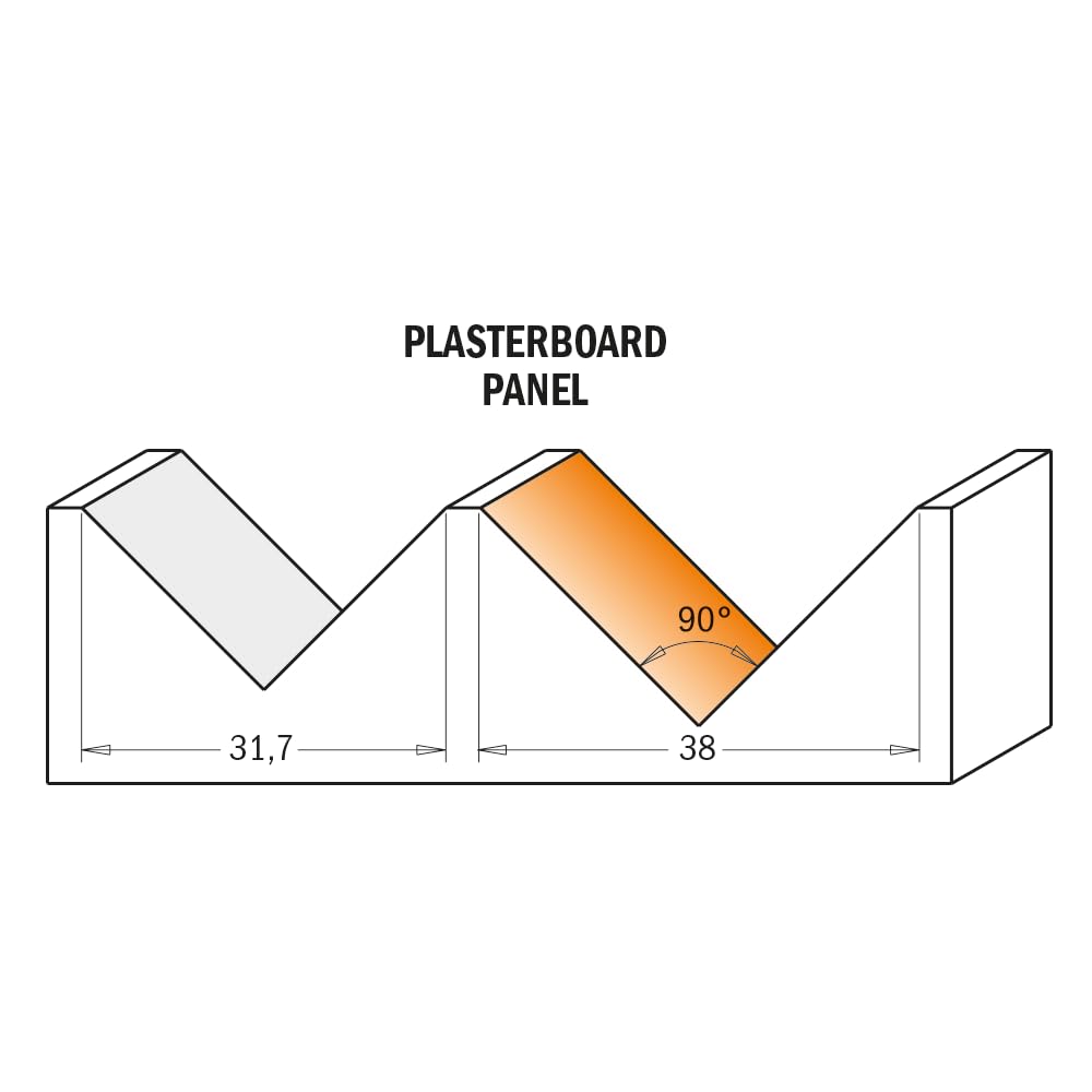 CMT Orange Tools 715,190,11 Fraise à Rainurer en v (90) hm s 6-d 19 x 16