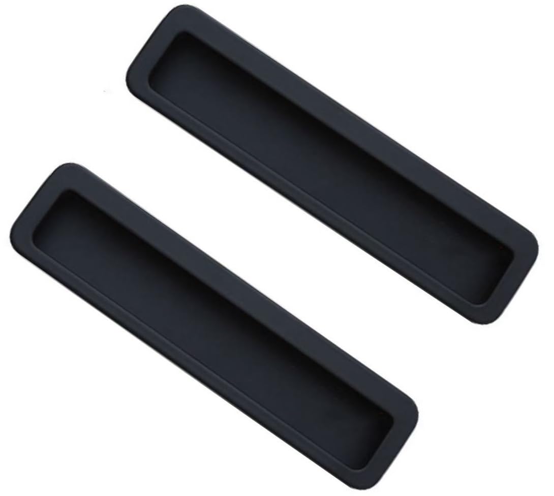 SUWOOPH Recessed Handle,Sliding Door Handles,Embedded Handle, 2Pcs Flush Pulls Recessed Finger Pulls, for Cabinet Wardrobe Drawer Door Handles(Black,Lengths 146mm)