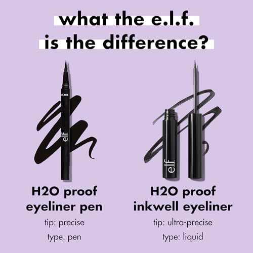 Image of e.l.f. H2O Proof Inkwell Eyeliner Pen, High-Pigment, Waterproof Liquid Eyeliner, Delivers A Matte Finish, Vegan & Cruelty-Free, Sugarplum