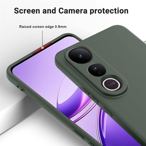 Image of Back Cover for Vivo V50 Lite 5G / V50 Lite 4G | Full Camera Protection | Premium Liquid Silicon Case | Flexible Bumper Case for Vivo V50 Lite 5G / V50 Lite 4G (Military Green)