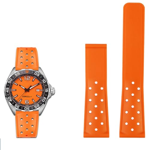 Bracelet silicone respirant 22 mm anti-transpiration pour montres sportives F1 WAZ2113 et CAZ1010