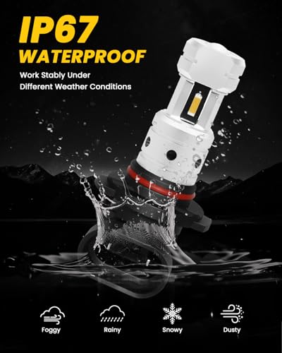 Image of PHINLION 9006 Yellow Fog Light Bulbs 3800 Lumens Super Bright HB4 9006LL LED Bulb Replacement for Car Truck SUV Fog Lights or DRL Lamps, 3000K Golden Yellow, Pack of 2