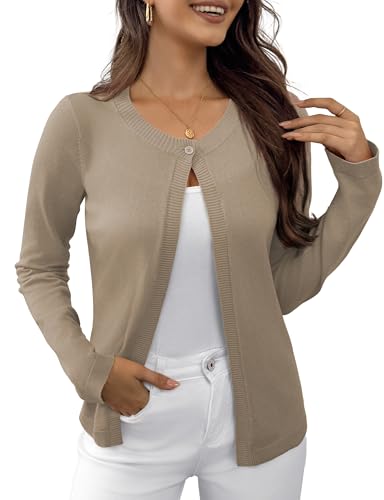 Image of OmicGot Women's Long Sleeve Shrugs Open Front Cropped Cardigan Sweater Bolero Shrugs S-XL