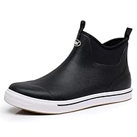 WTW Unisex Rain Boots for Men and Women Waterproof Rubber Fishing Deck Boots Neoprene Boots Slip on Ankle Garden Shoes