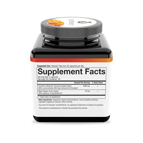 Youtheory Turmeric Curcumin Supplement With Black Pepper Bioperine, Powerful Antioxidant Properties For Joint & Healthy Inflammation Support, 60 Capsules #TOP4