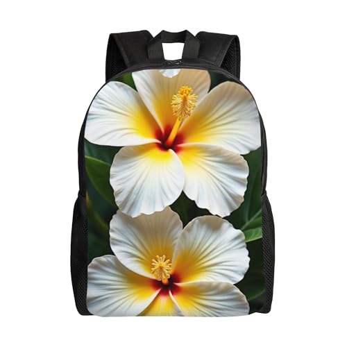 Lightweight Daypack For Adult Frangipani Flowers Large Capacity Backpack For Travel Hiking Camping 16 Inch