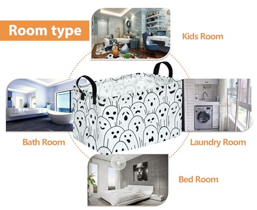 Image of Halloween Box Hamper Storage Basket Collapsible Organizer Bin Gift Shelf Baskets for Home and Kitchen Storage
