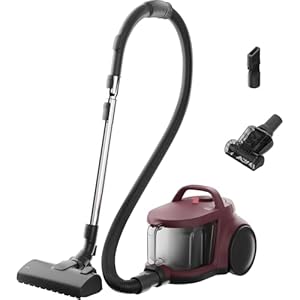 AEG ANIMAL 5000 Bagless Vacuum Cleaner AL51A2DR, Compact Size, Ergonomically Handle, High Filtration, Cleaner Output Air, Easy Manoeuvre, 8.5-metre Action, Multiple Surfaces, (dB) 78, 3L, Dark Red