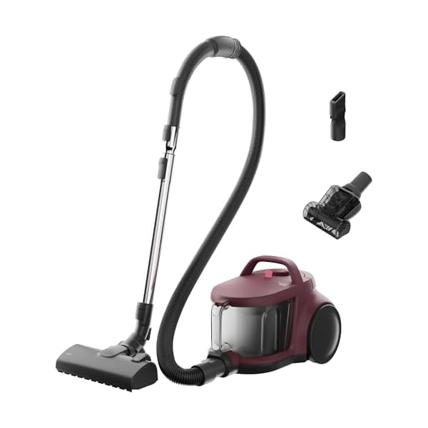 AEG ANIMAL 5000 Bagless Vacuum Cleaner AL51A2DR, Compact Size, Ergonomically Handle, High Filtration, Cleaner Output Air, Easy Manoeuvre, 8.5-metre Action, Multiple Surfaces, (dB) 78, 3L, Dark Red