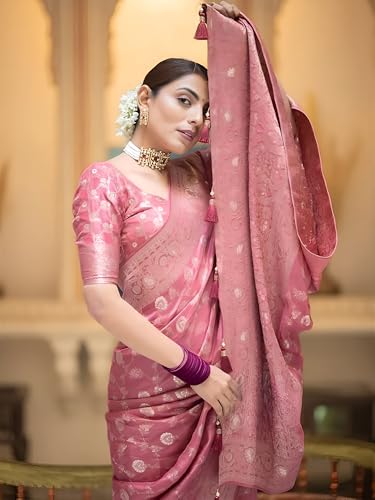 Image of Yashika Women's Pure Kanjivaram Silk Saree Soft Banarasi Style Wedding With Blouse Piece | Saree For Women | New Sari