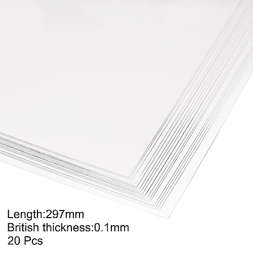 uxcell láminas transparentes PVC A4 0.1mm 20 piezas miniatura 2