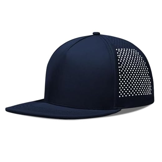 Pop Your Dream M/L/XL/XXL Oversize Flat Bill Baseball Cap for Men Women Quick Dry Snapback Hats Summer Mesh 5 Panel Cap, Navy Blue, XL-XXL