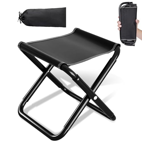 YuLiMirich Klapphocker Campinghocker 200kg (440lbs) - 30cm Camping Hocker, Tragbarer Klapphocker Faltbar mit Aufbewahrungstasche, Hocker Klappb für Angeln, Reisen, Garten, Strand, Wandern, Grillen