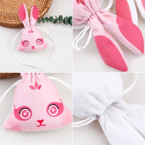10 bolsas de saco de seda con forma de conejo miniatura 3