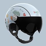 hjc helm ece r22-05  Motorradhelme Leichte Motorradhelme Kinderhelme ECE R22-05 Zertifizierte Roller Fahrräder Verschiedene Farben Verstellbarer Kopfumfang C,(48-58CM)