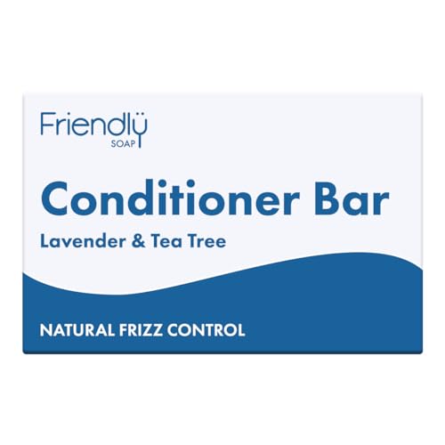 Friendly Soap - Lavender & Tea Tree Conditioner Bar (90g), Nourishing, Tangle-free, Fizz Control, Smooth, Healthy Shine, Cruelty Free, Handmade, Recycled & No SLS or Parabens - Image 3