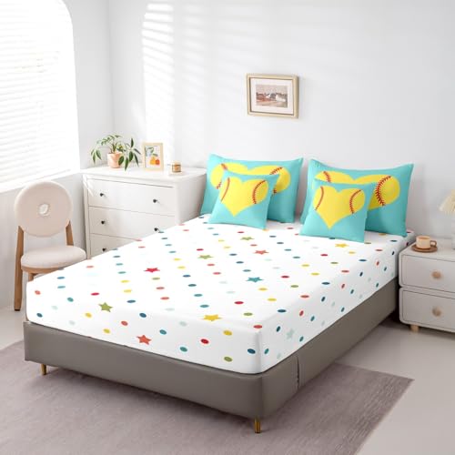 Image of Feelyou Softball Bedding Set King Size Kids Boys Girls 7 Piece