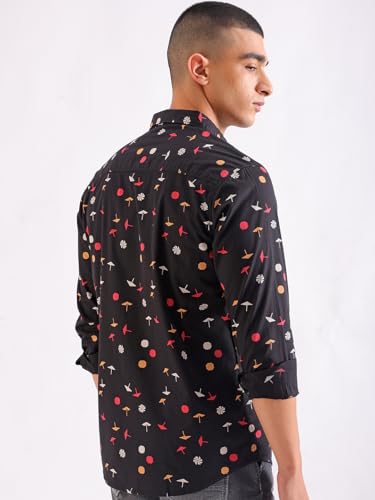 Image of The Indian Garage Co Men's Cotton Regular Fit Conversational Printed Full Sleeves Spread Collar Casual Shirt