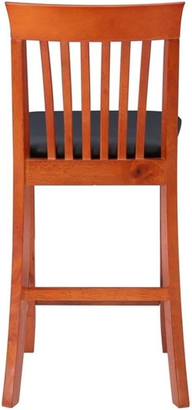 Pemberly Row 24" Rubberwood Counter Stool in Cherry - Set of 2