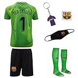 usa trikot kaufen 2022/2023 IHIMI Barcelona TER Stegen Kinder Trikot #1, 2022/2023 Saison, Heim, Komm mit Shorts Fußballfans (8-9 Jahre,152)