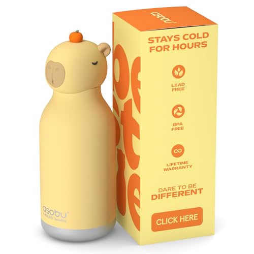 asobu Bestie Bottle Limited Edition Collectible Kids Water Bottle with Animal Character Lid 16oz (460ml) Insulated Stainless Steel Leakproof Reusable with Straw Fun Gift for Girls & Boys