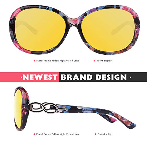 CGID Night Vision Driving Headlight Glasses Women Anti Glare Polarized UV4003